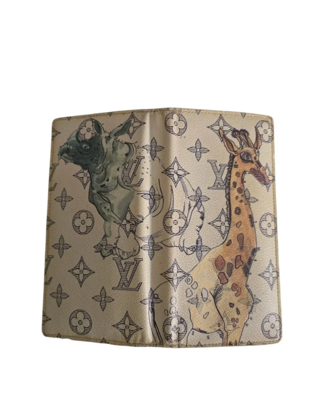 Louis Vuitton Brazza Wallet Chapman Brothers Savane Giraffe M66025 Authentic